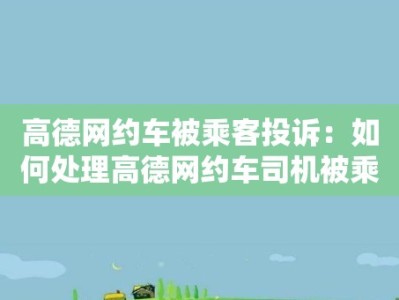 高德网约车被乘客投诉：如何处理高德网约车司机被乘客投诉的情况