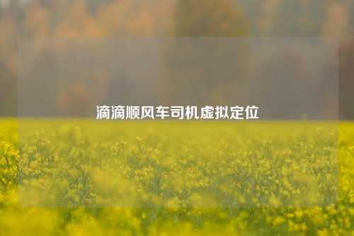 滴滴顺风车司机虚拟定位